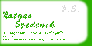 matyas szedenik business card